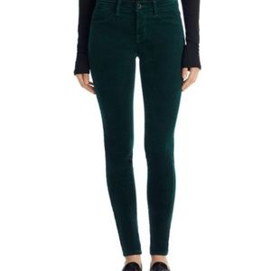 J BRAND Ultra Skinny Velveteen Pants in Fraser Green - Size 27